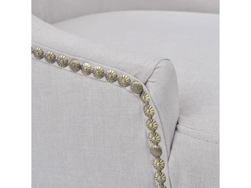 Chaises à manger lot de 2 gris crème tissu