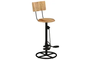 Tabourets de bar lot de 2 bois massif de manguier 2