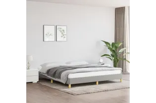Lit Gris clair 180x200 cm Tissu