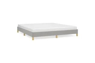 Lit Gris clair 180x200 cm Tissu 2