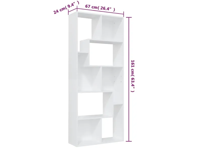Bibliothèque Blanc 67x24x161 cm 