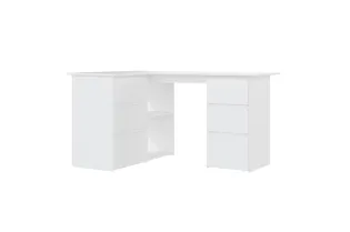 Bureau d'angle Blanc 145x100x76 cm  2