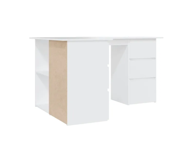 Bureau d'angle Blanc 145x100x76 cm 