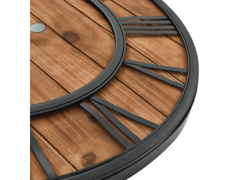 Horloge murale vintage à quartz Bois et métal 60 cm XXL