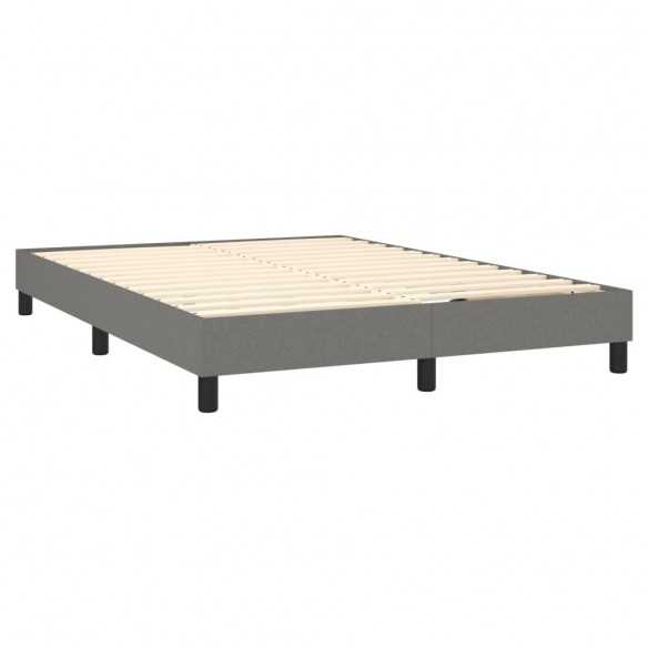 cadre de lit et matelas et LED Gris foncé 140x200 cm