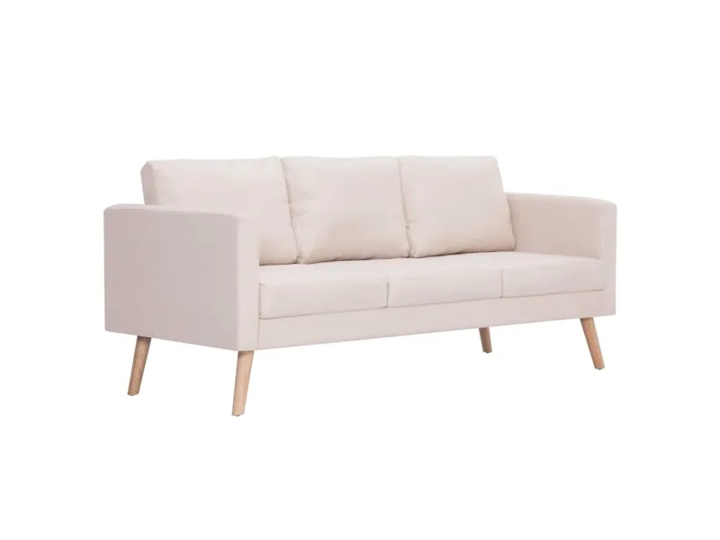 Ensemble de canapé 2 pcs Tissu Crème