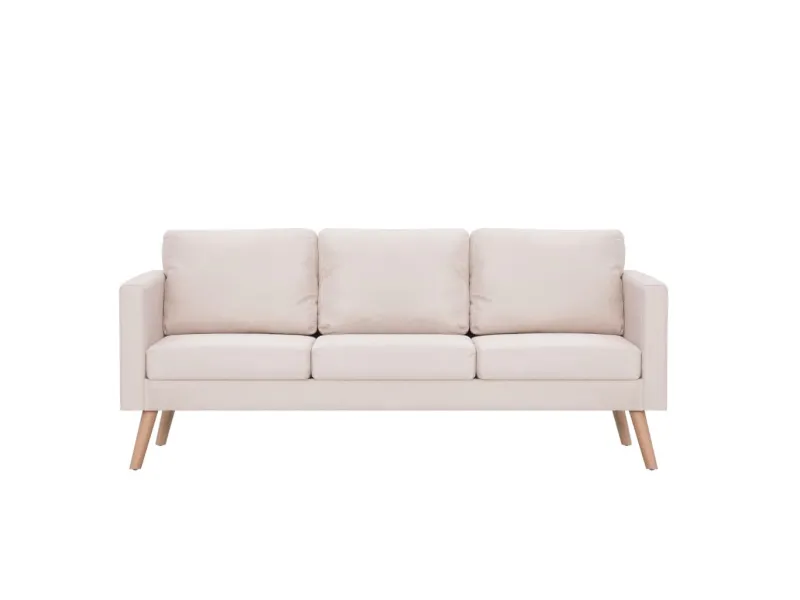 Ensemble de canapé 2 pcs Tissu Crème