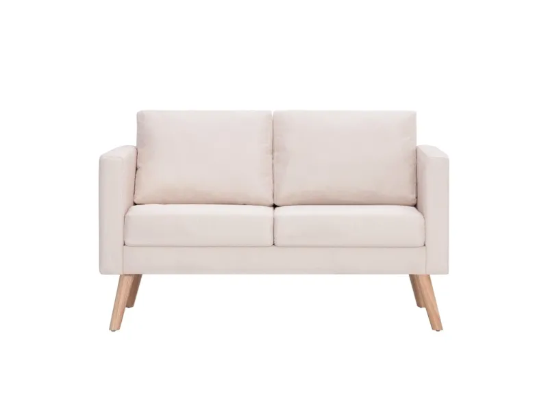 Ensemble de canapé 2 pcs Tissu Crème