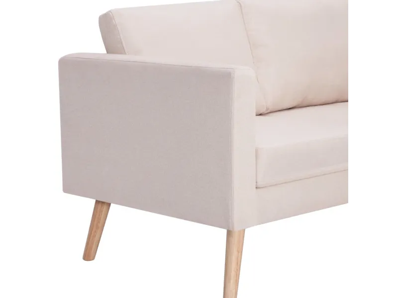 Ensemble de canapé 2 pcs Tissu Crème