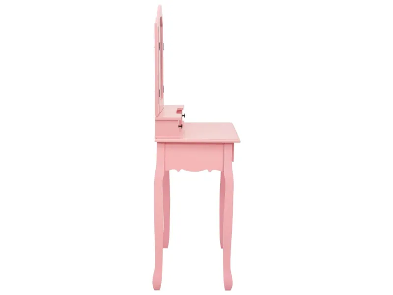 Ensemble de coiffeuse avec tabouret Rose 80x69x141 cm Paulownia