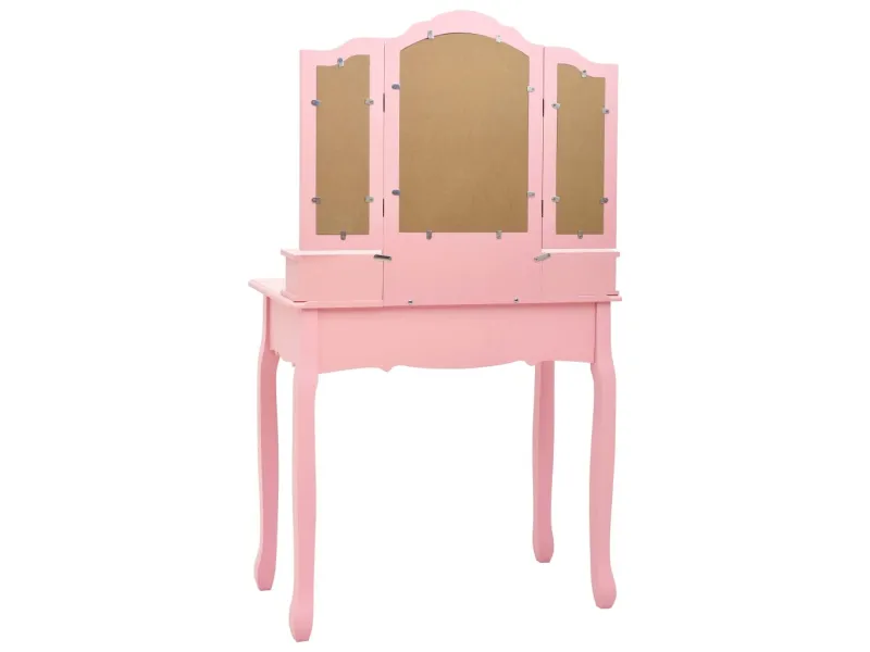 Ensemble de coiffeuse avec tabouret Rose 80x69x141 cm Paulownia