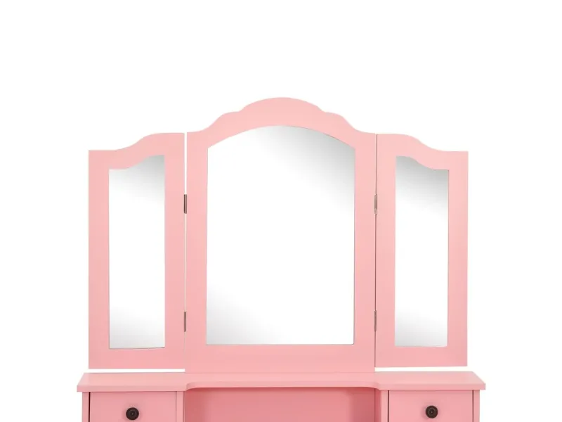 Ensemble de coiffeuse avec tabouret Rose 80x69x141 cm Paulownia