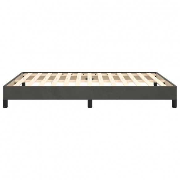 Lit Gris foncé 140x190 cm Velours