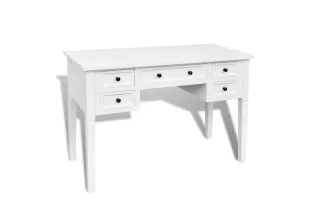 Bureau blanc à 5 tiroirs 2