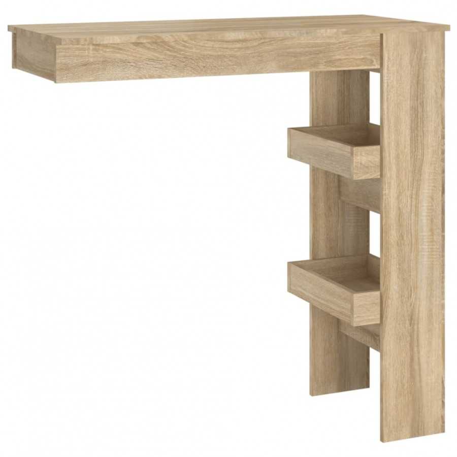 Table bar murale Chêne Sonoma 102x45x103,5 cm Bois d'ingénierie
