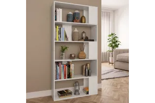 Bibliothèque/Séparateur de pièce Blanc 80x24x159 cm Aggloméré