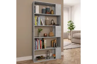 Bibliothèque/Séparateur de pièce Gris béton 80x24x159 cm