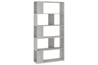 Bibliothèque/Séparateur de pièce Gris béton 80x24x159 cm 2