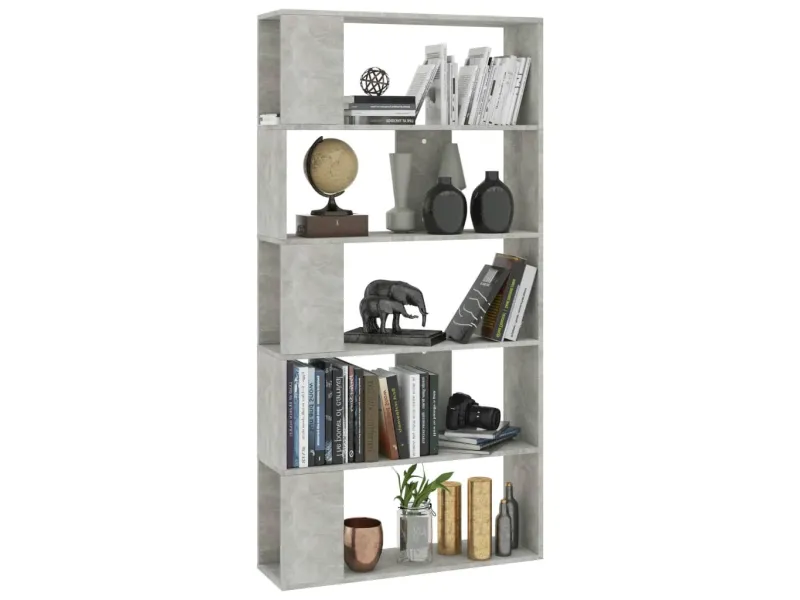 Bibliothèque/Séparateur de pièce Gris béton 80x24x159 cm