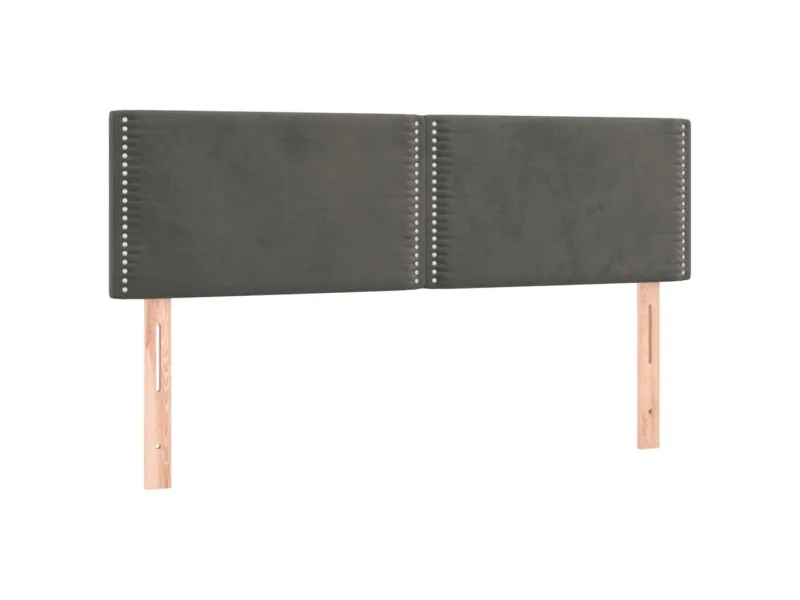 cadre de lit et matelas Gris foncé 140x200cm Velours