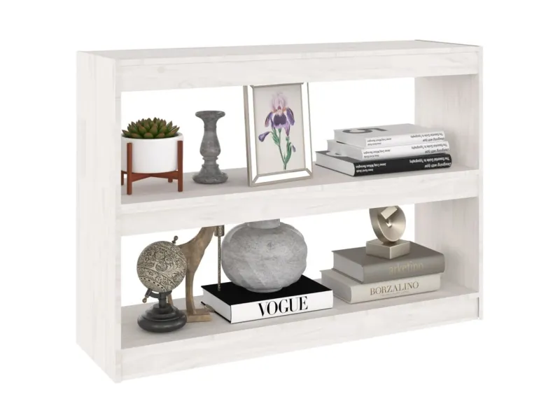 Bibliothèque/Séparateur de pièce Blanc 100x30x71,5cm Pin massif