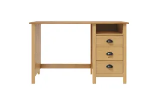 Bureau Hill avec 3 tiroirs 120x50x74 cm Pin solide 2