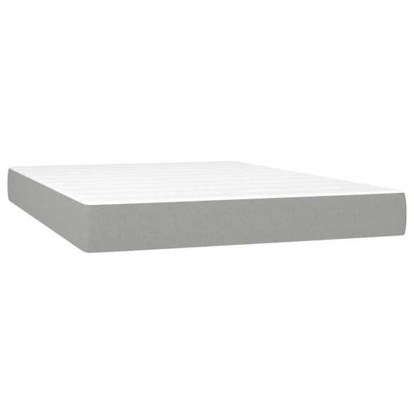 cadre de lit et matelas Gris clair 140x200cm Velours