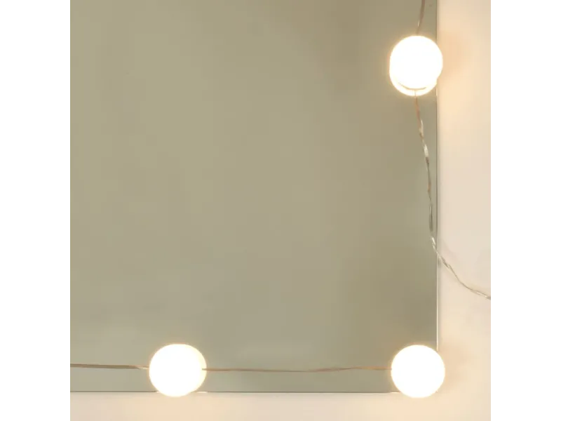 Coiffeuse à LED avec armoire Blanc brillant Bois d'ingénierie