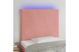 Tête de lit à LED Rose 100x5x118/128 cm Velours