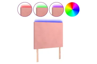 Tête de lit à LED Rose 100x5x118/128 cm Velours 2