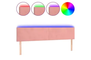 Tête de lit à LED Rose 200x5x78/88 cm Velours 2
