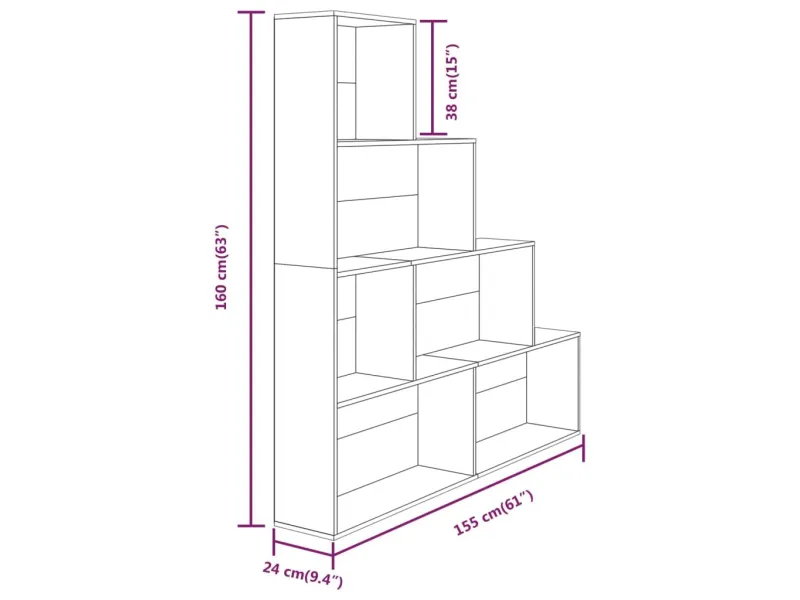 Armoire à livres Chêne marron 155x24x160 cm