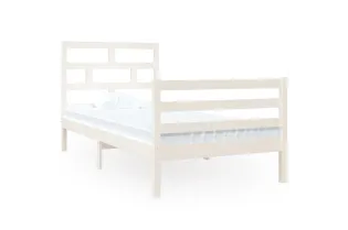 Lit Blanc Bois massif 90x190 cm Simple 2