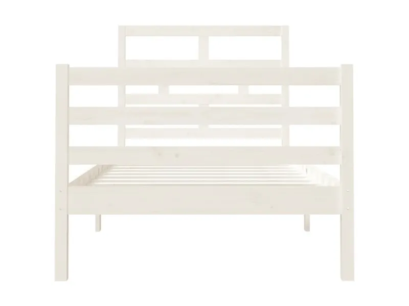 Lit Blanc Bois massif 90x190 cm Simple