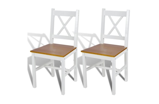 Chaises à manger lot de 2 blanc bois de pin