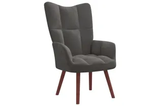 Chaise de relaxation Gris foncé Velours