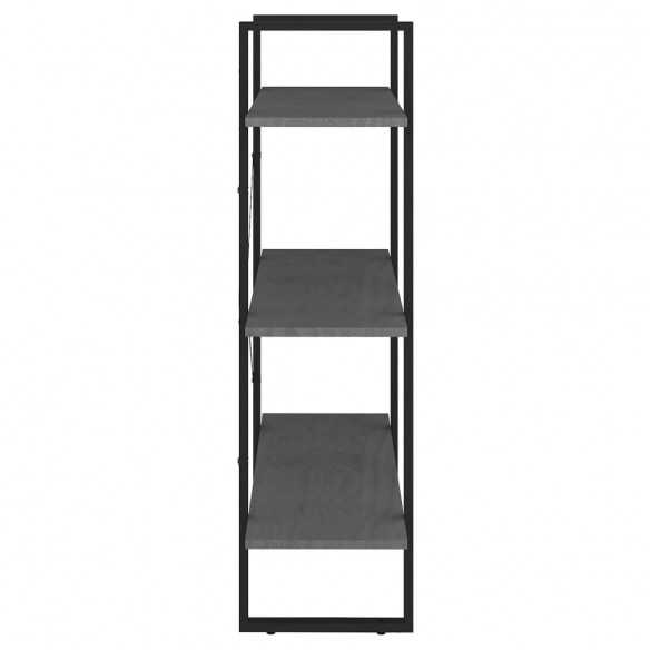 Bibliothèque à 3 niveaux Gris 80x30x105 cm Bois de pin massif