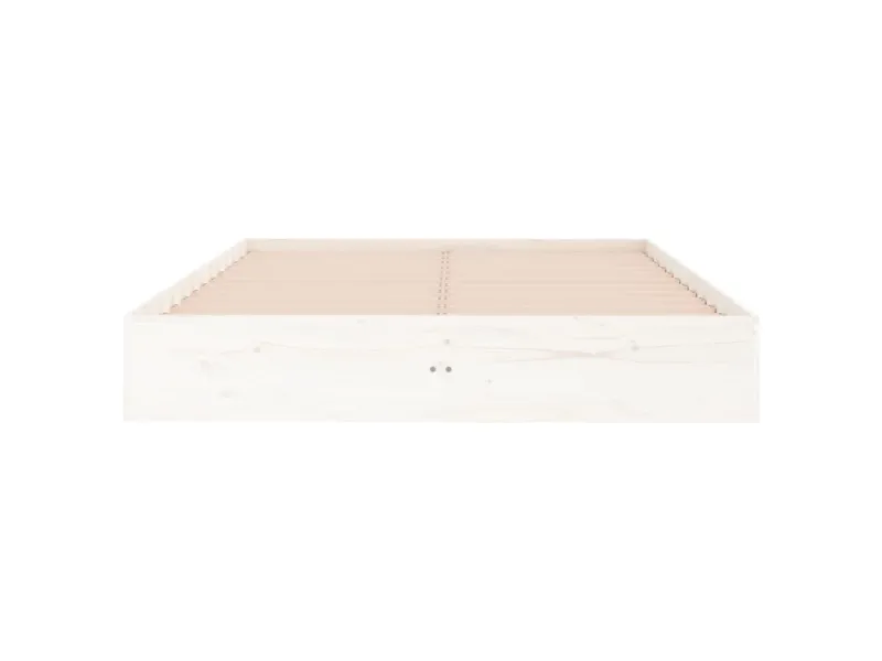 Lit blanc bois massif 120x190 cm petit double