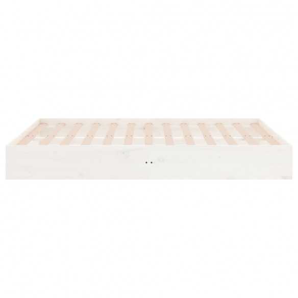 Lit blanc bois massif 120x190 cm petit double