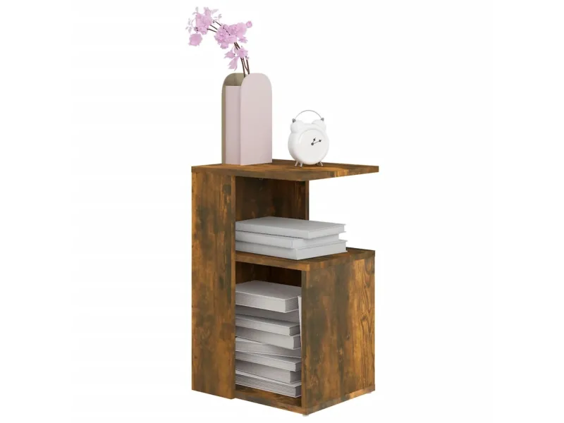 Table d'appoint Chêne fumé 36x30x56 cm 