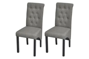 Chaises à manger lot de 2 gris clair tissu