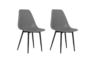 Chaises à manger lot de 2 gris PP 2