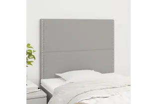 Têtes de lit 2 pcs Gris clair 100x5x78/88 cm Tissu