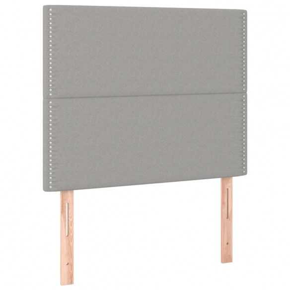 Têtes de lit 2 pcs Gris clair 100x5x78/88 cm Tissu