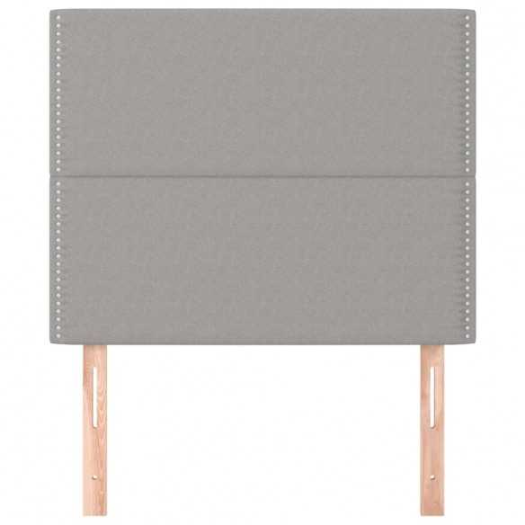 Têtes de lit 2 pcs Gris clair 100x5x78/88 cm Tissu
