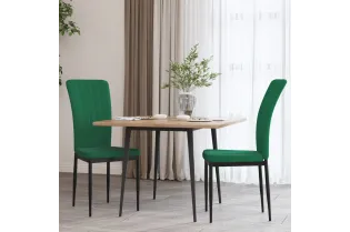 Chaises à manger lot de 2 Vert foncé Velours