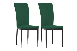 Chaises à manger lot de 2 Vert foncé Velours 2