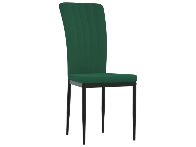 Chaises à manger lot de 2 Vert foncé Velours