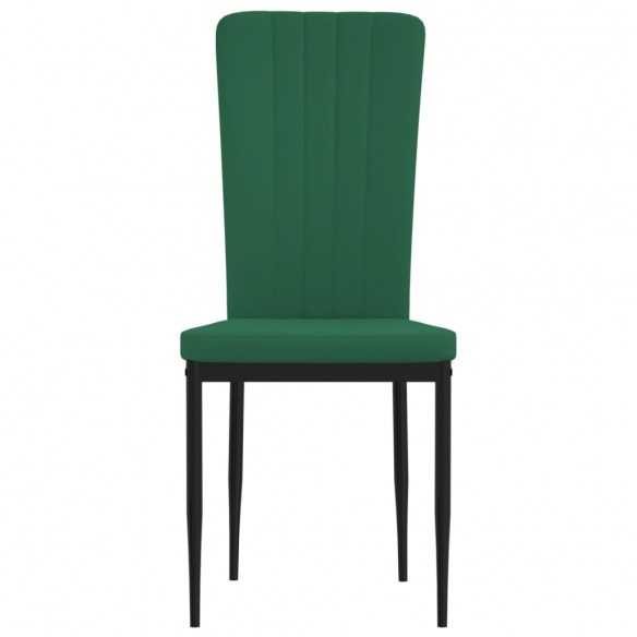 Chaises à manger lot de 2 Vert foncé Velours