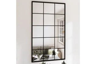 Miroir mural noir 100x60 cm métal